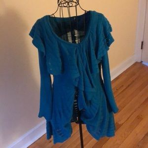 Anthropologie Ruffle tunic sweater